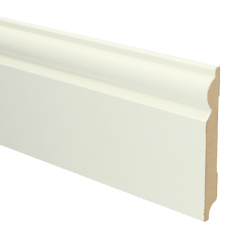 Vloerenwinkel Gefolied MDF plint 120x18 Klassiek Wit Gefolied
