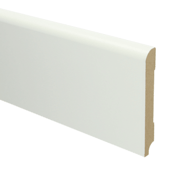 Vloerenwinkel Voorgelakt RAL9001 MDF plint 120x15 Kwartrond Voorgelakt RAL9001