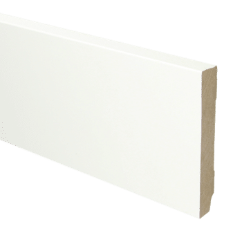 Vloerenwinkel Gefolied MDF plint 120x18 Recht Wit Gefolied