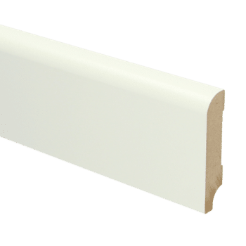 Vloerenwinkel Gefolied MDF plint 70x15 Kwartrond Wit Gefolied