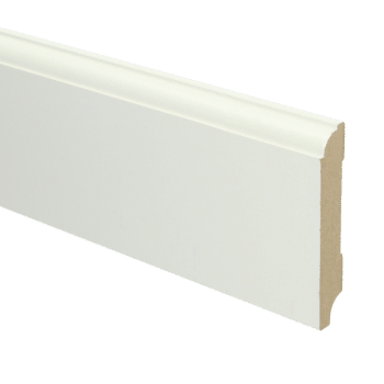 Vloerenwinkel Gefolied MDF plint 90x18 Kraal Wit Gefolied