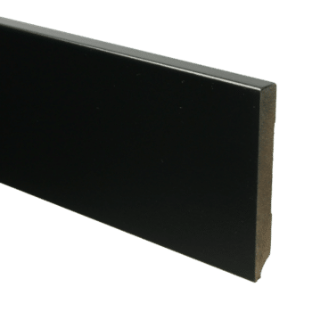 Vloerenwinkel Gefolied MDF plint in zwart 120x15 Recht Zwart Gefolied