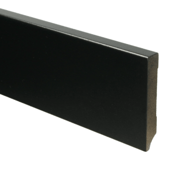 Vloerenwinkel Gefolied MDF plint in zwart 90x15 Recht Zwart Gefolied